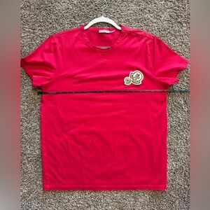 Moncler Double Logo Patch T-Shirt - Red - Authentic